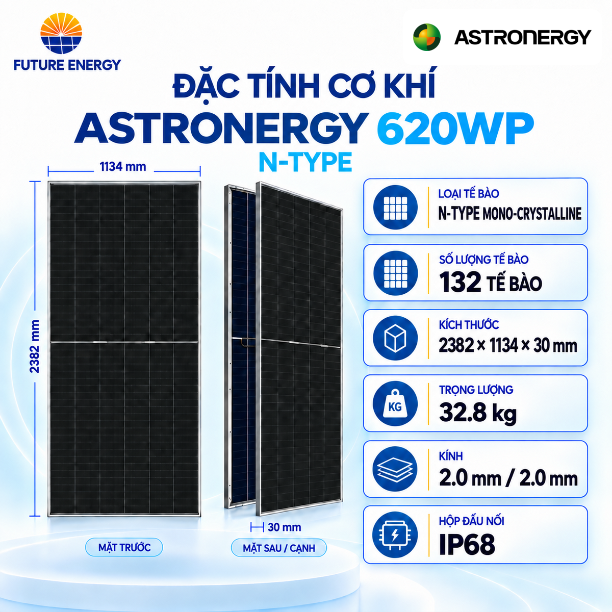 Pin Năng Lượng Mặt Trời Astronergy 620Wp N-Type 2 mặt kính - Ảnh 5