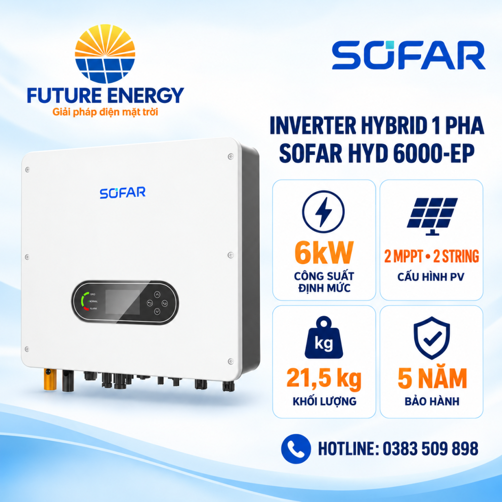 Inverter Hybrid 1 Pha Sofar 6kW HYD 6000-EP