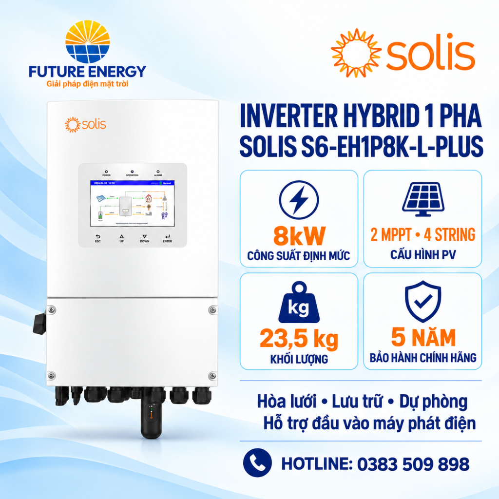 Inverter Hybrid 8kW 1Pha Solis S6-EH1P8K-L-PLUS