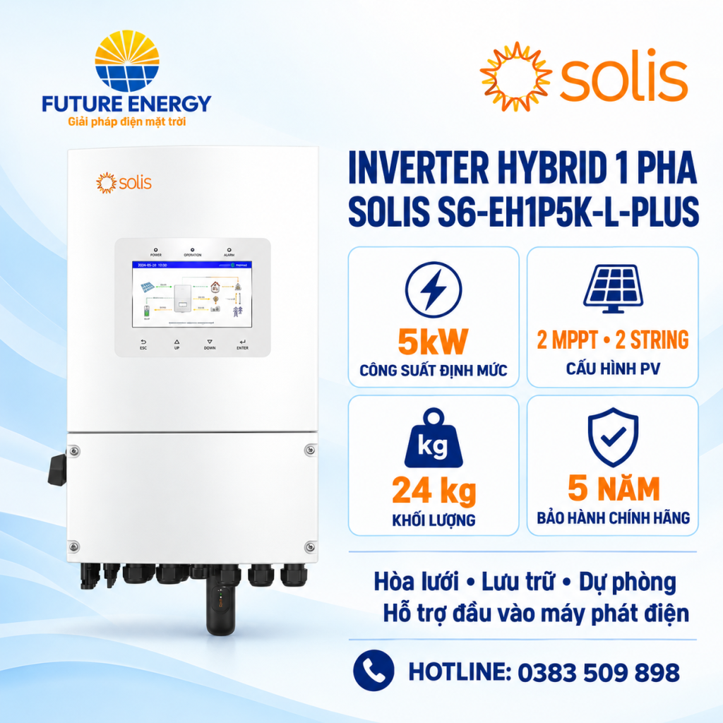 Inverter Hybrid 5kW 1Pha Solis S6-EH1P5K-L-PLUS