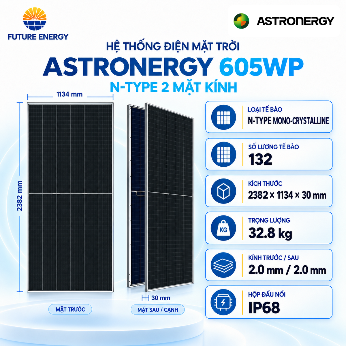 Pin Năng Lượng Mặt Trời Astronergy 605Wp N-Type 2 Mặt Kính - Ảnh 4
