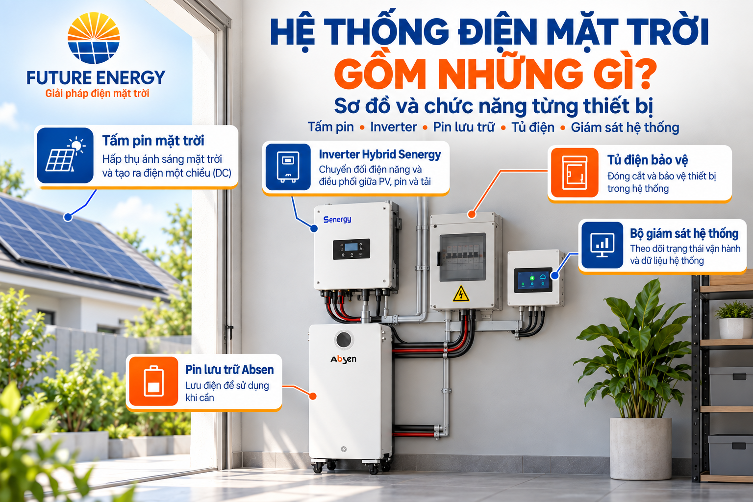 Hệ thống điện mặt trời gồm những gì Future Energy