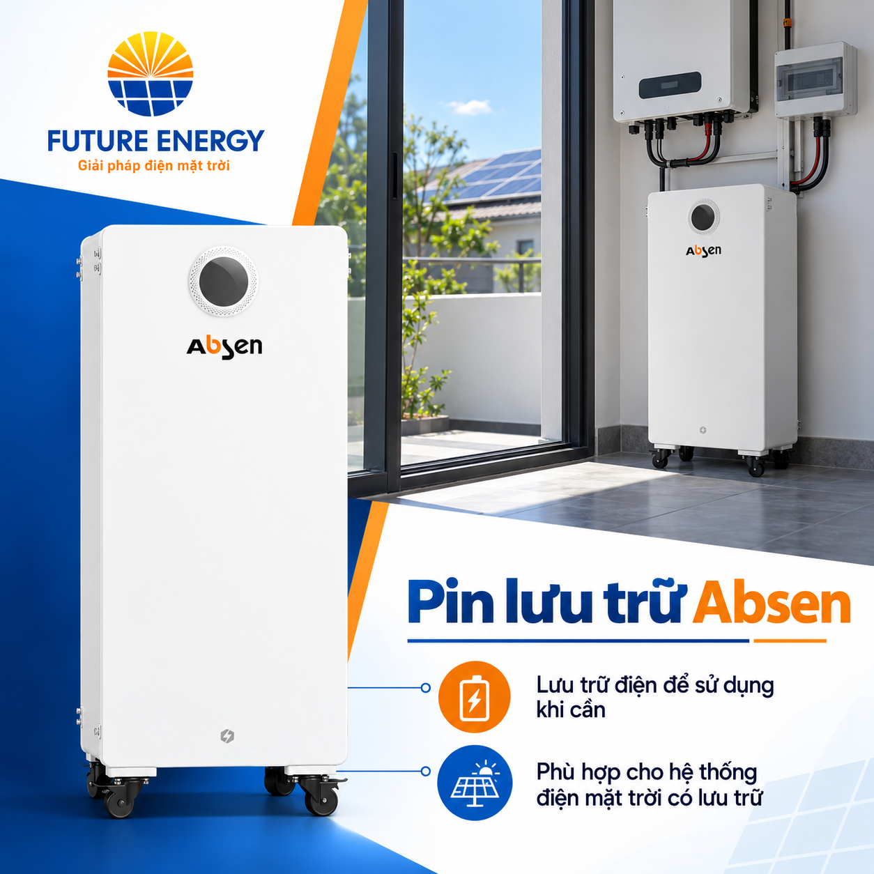 Pin lưu trữ điện mặt trời Absen Future Energy