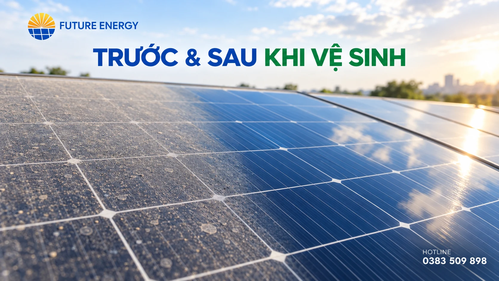 So sánh bề mặt tấm pin trước và sau khi vệ sinh