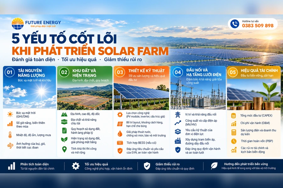 5 yếu tố cốt lõi khi phát triển và thiết kế Solar Farm